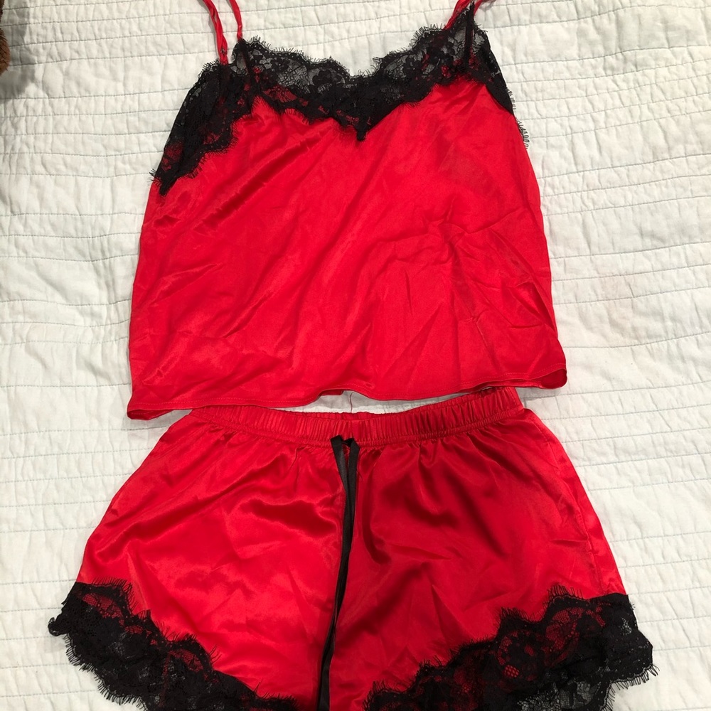 Cute red lace pj set